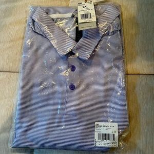 Adidas Golf Shirt Purple Pencil Stripe. Size 2XL Brand new with tags.